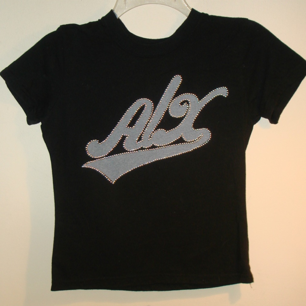 🌷Armani Exchange Logo TShirt Blingy Metal Beads - Picture 5 of 5
